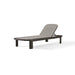 Dark gray outdoor sun lounger with aluminum frame and batyline mesh on a white background