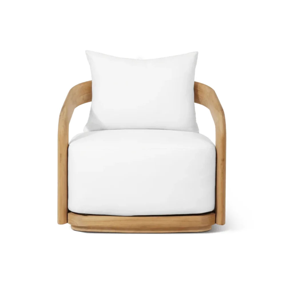 Chloe Outdoor Teak Swivel Lounge Chair Front