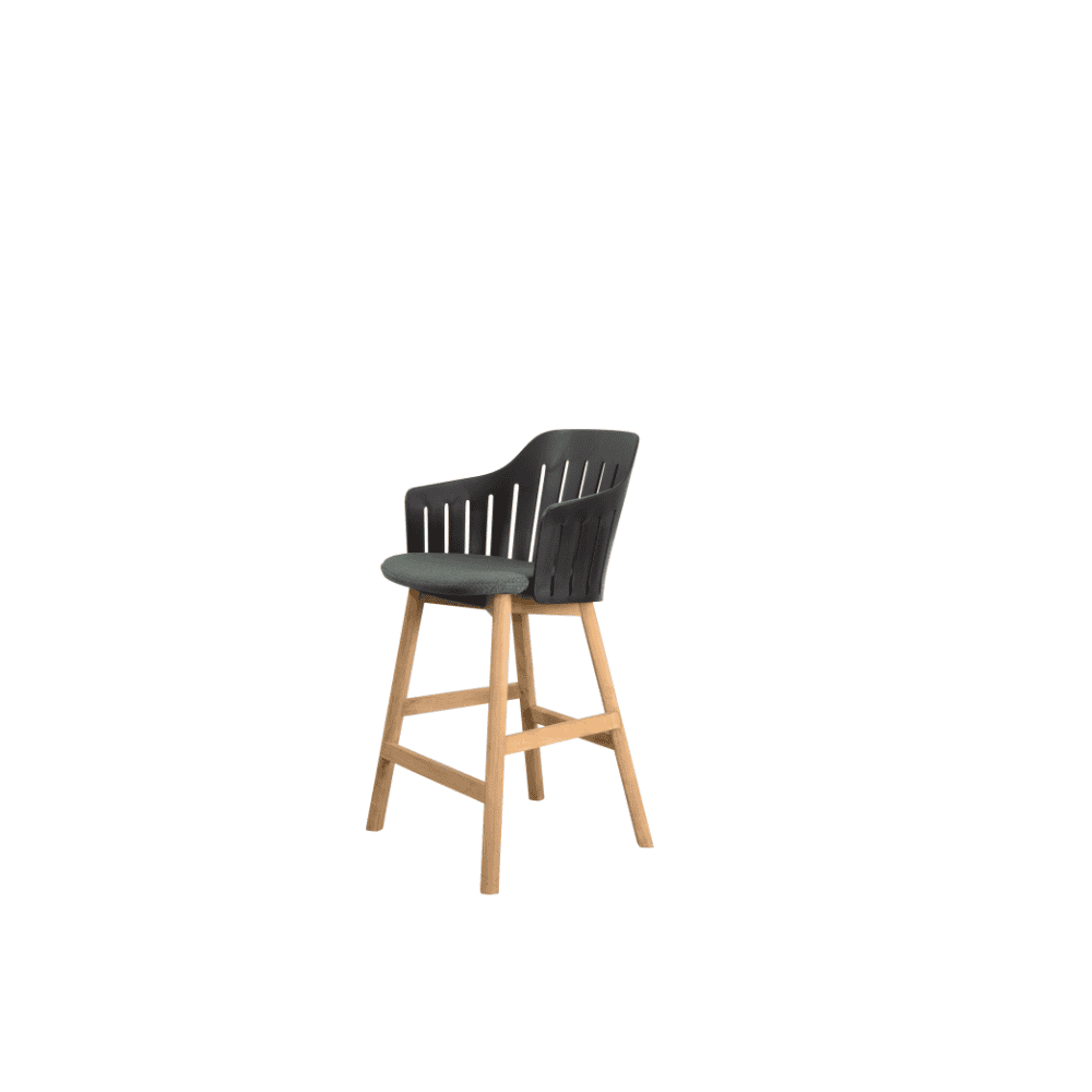 Boxhill's Choice Outdoor Counter Chair Black Seat Shell with Light Grey Focus Seat Cushion
