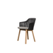 Boxhill's Choice Outdoor Dining Chair Black Shell Teak Legs with Taupe Natte Seat Cushion