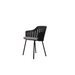 Boxhill's Choice Outdoor Dining Chair Black Shell Warm Galvanized Steel Legs with Taupe Natte Seat Cushion