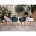 Boxhill's Choice Outdoor Dining Chair Teak Legs lifestyle image 4 different colors