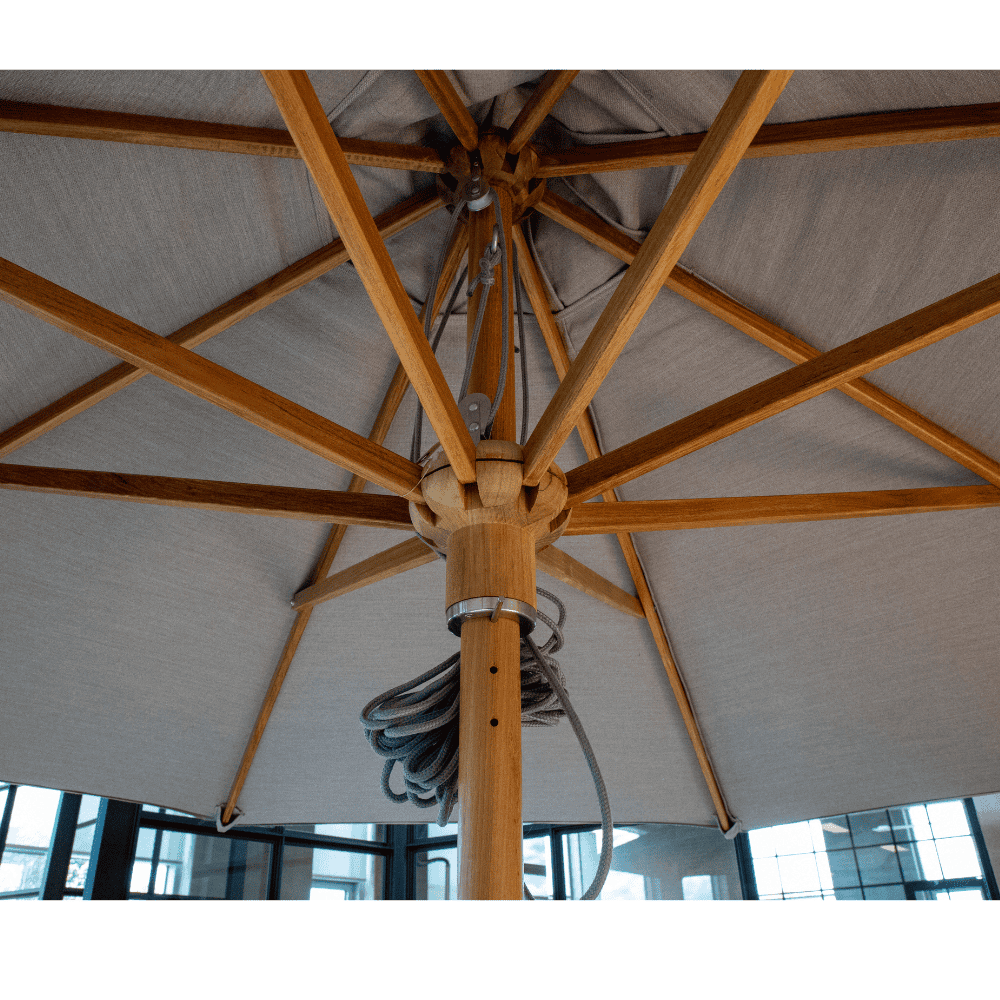 Boxhill's Classic Parasol with Pulley System close up view