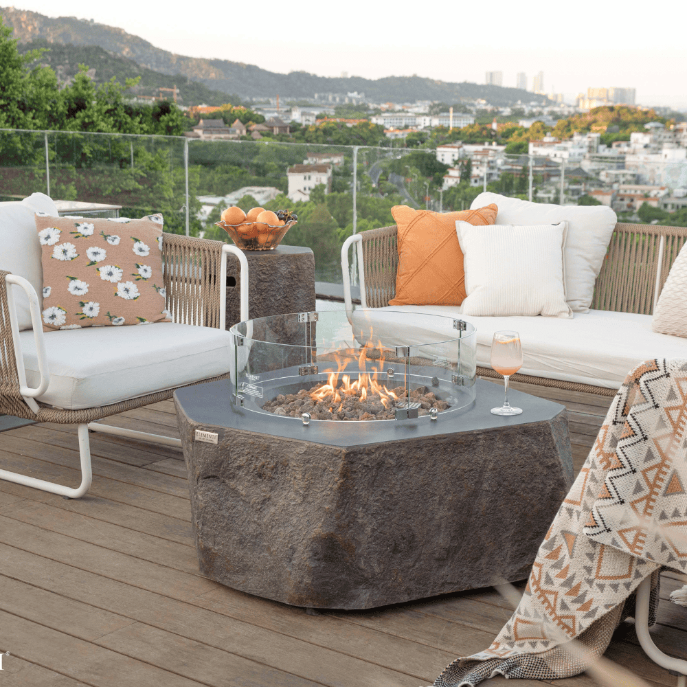 Columbia Outdoor Concrete Fire Table Lifestyle