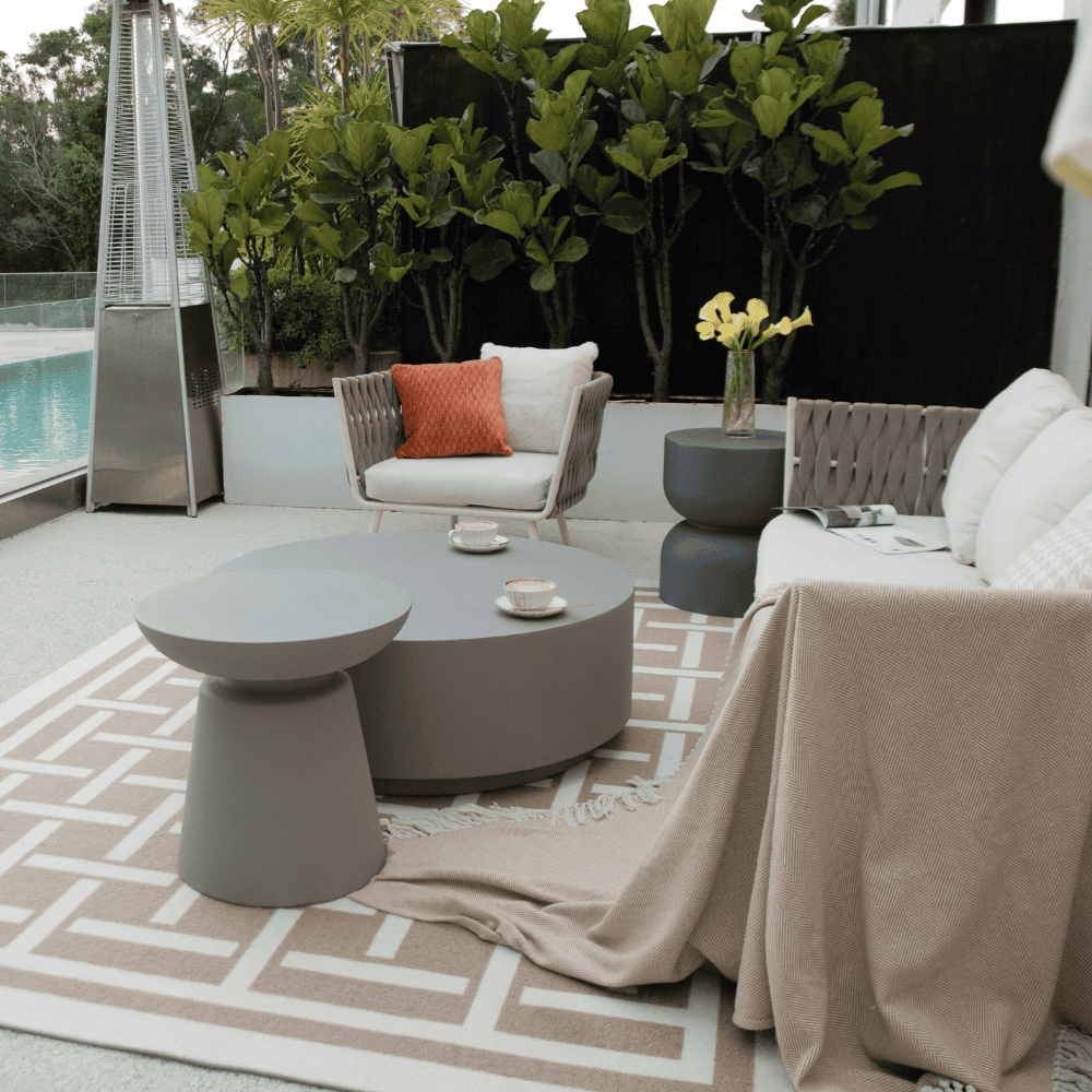 Boxhill's Column Series Outdoor Coffee Table | 34 inches Lifestyle
