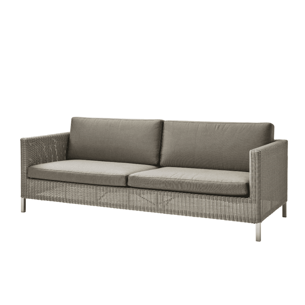 Boxhill's Connect 3-Seater Weave Sofa Natural with taupe cushion
