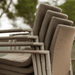 Boxhill's Core Patio Dining Armchair (Set of 2) Taupe piled up close up view