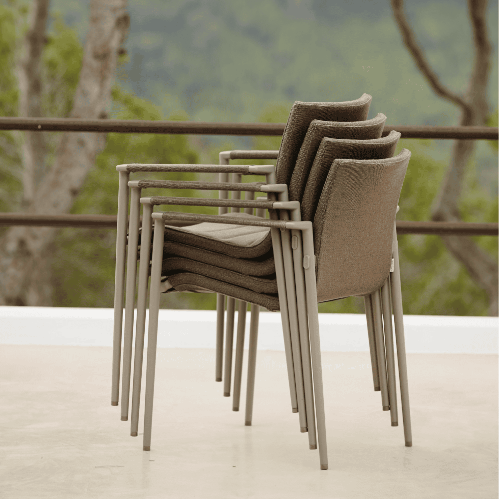 Boxhill's Core Patio Dining Armchair (Set of 2) Taupe piled up