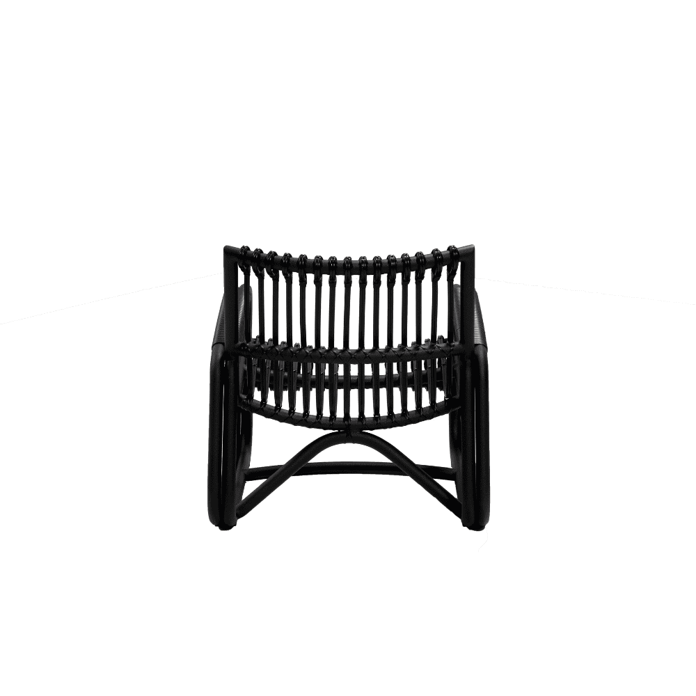 Boxhill's Curve Lounge Weave Outdoor Chair Graphite back view in white background