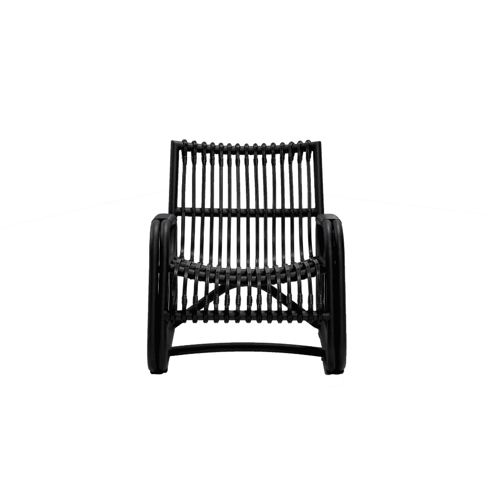 Boxhill's Curve Lounge Weave Outdoor Chair Graphite front view in white background