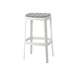Boxhill's Cut High Outdoor Bar Chair White with Light Grey cushion in white background