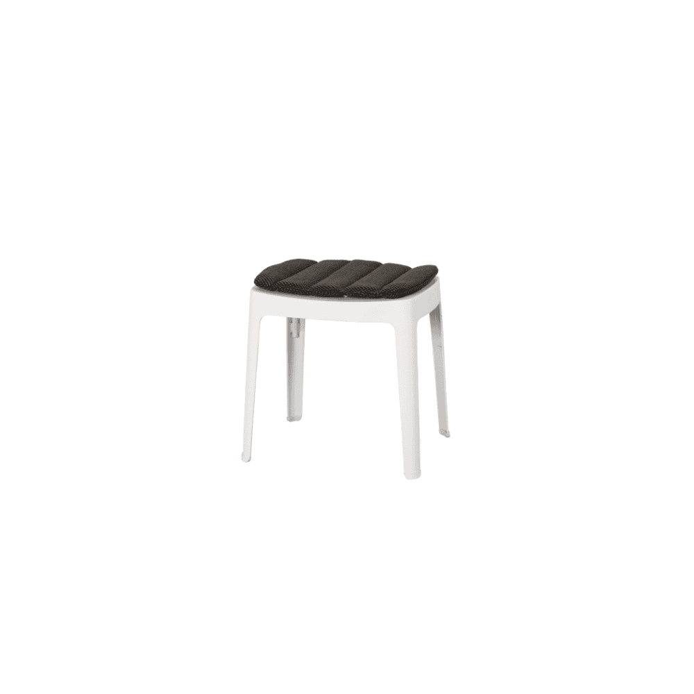 Boxhill's Cut High Outdoor Stool White with Dark Grey cushion