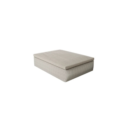 Light beige outdoor ottoman on a white background
