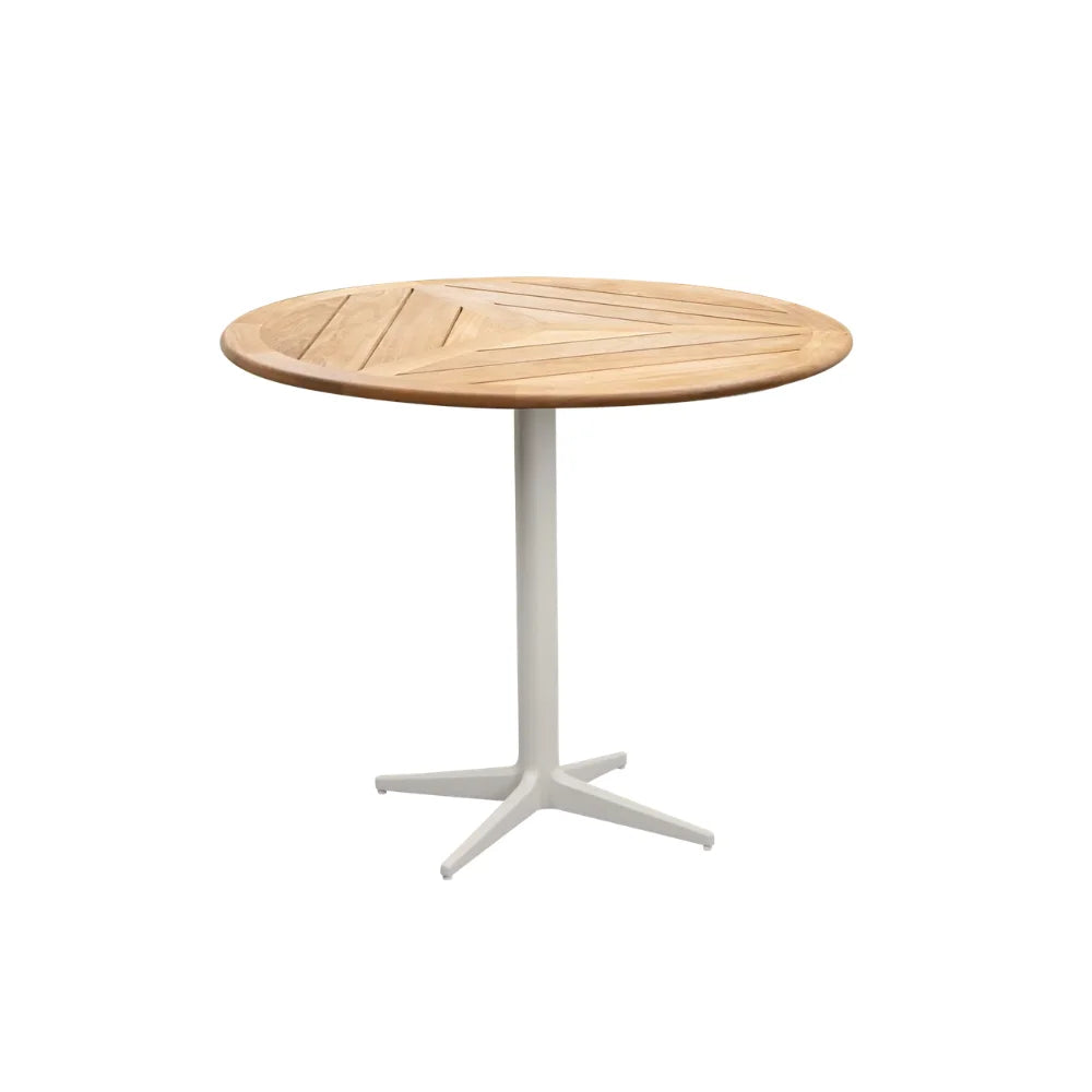 Teak Table Top + Sand Aluminum Base