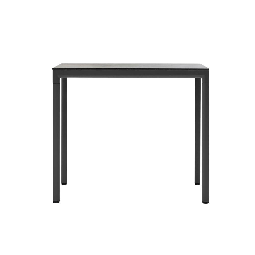 Boxhill's Drop Outdoor Bar Table Lava Grey base, Grey tabletop front view in white background