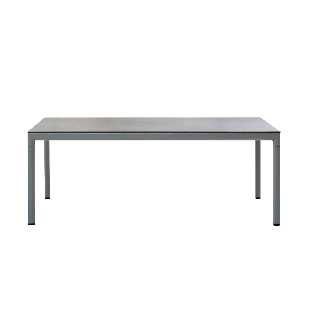 Boxhill's Drop Outdoor Dining Table Light Grey center view in white background