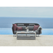 Boxhill's Mega Modern Outdoor 2-Seater Sofa lifestyle image with a rectangle coffee table beside the pool