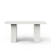 White textured concrete rectangular outdoor counter table on a white background
