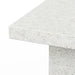 Close-up of white textured concrete rectangular outdoor counter table against white background