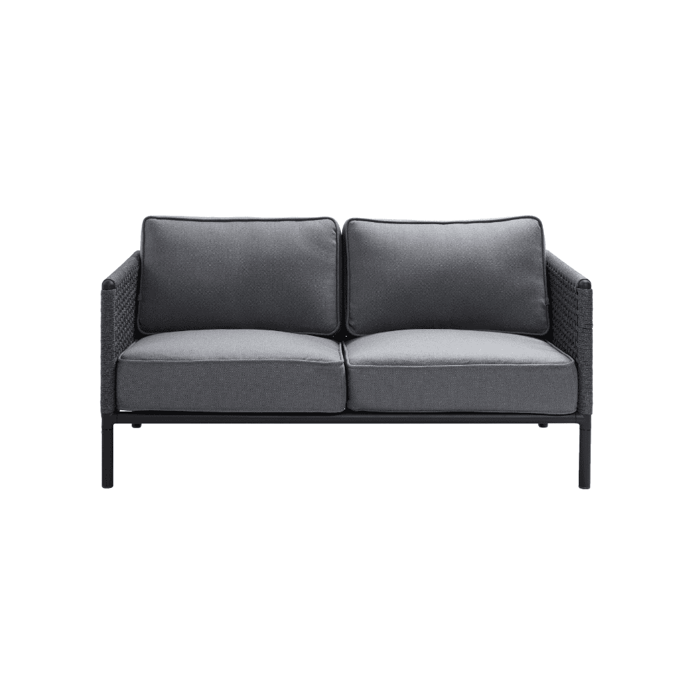 Boxhill's Encore 2-Seater Outdoor Grey Sofa Lava Grey Frame front view in white background