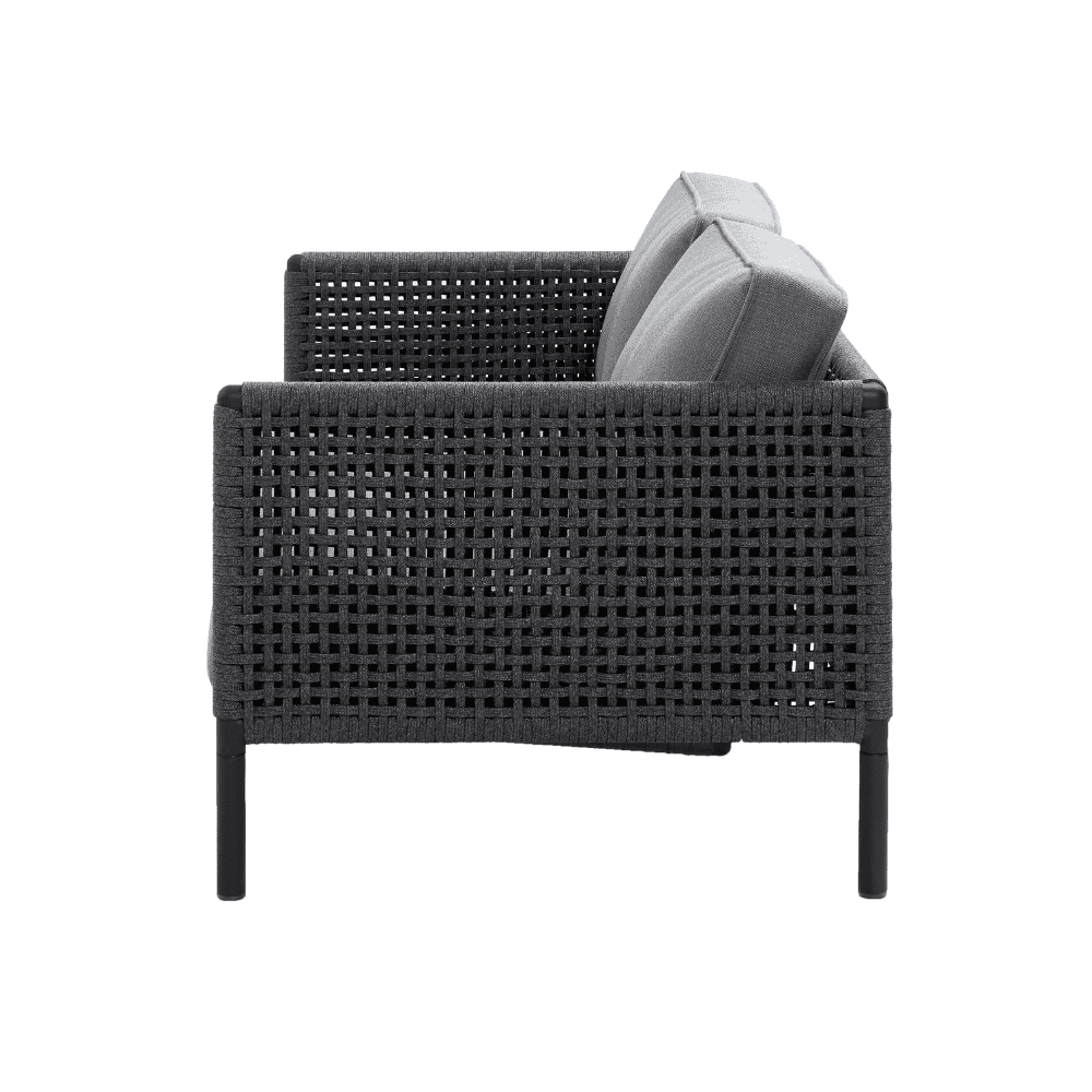 Boxhill's Encore 2-Seater Outdoor Grey Sofa Lava Grey Frame side view in white background