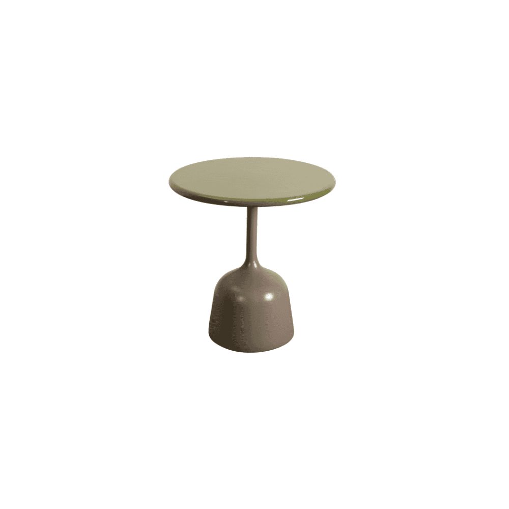 Boxhill's Glaze Outdoor Round Coffee Table Small Taupe Base, Green Top