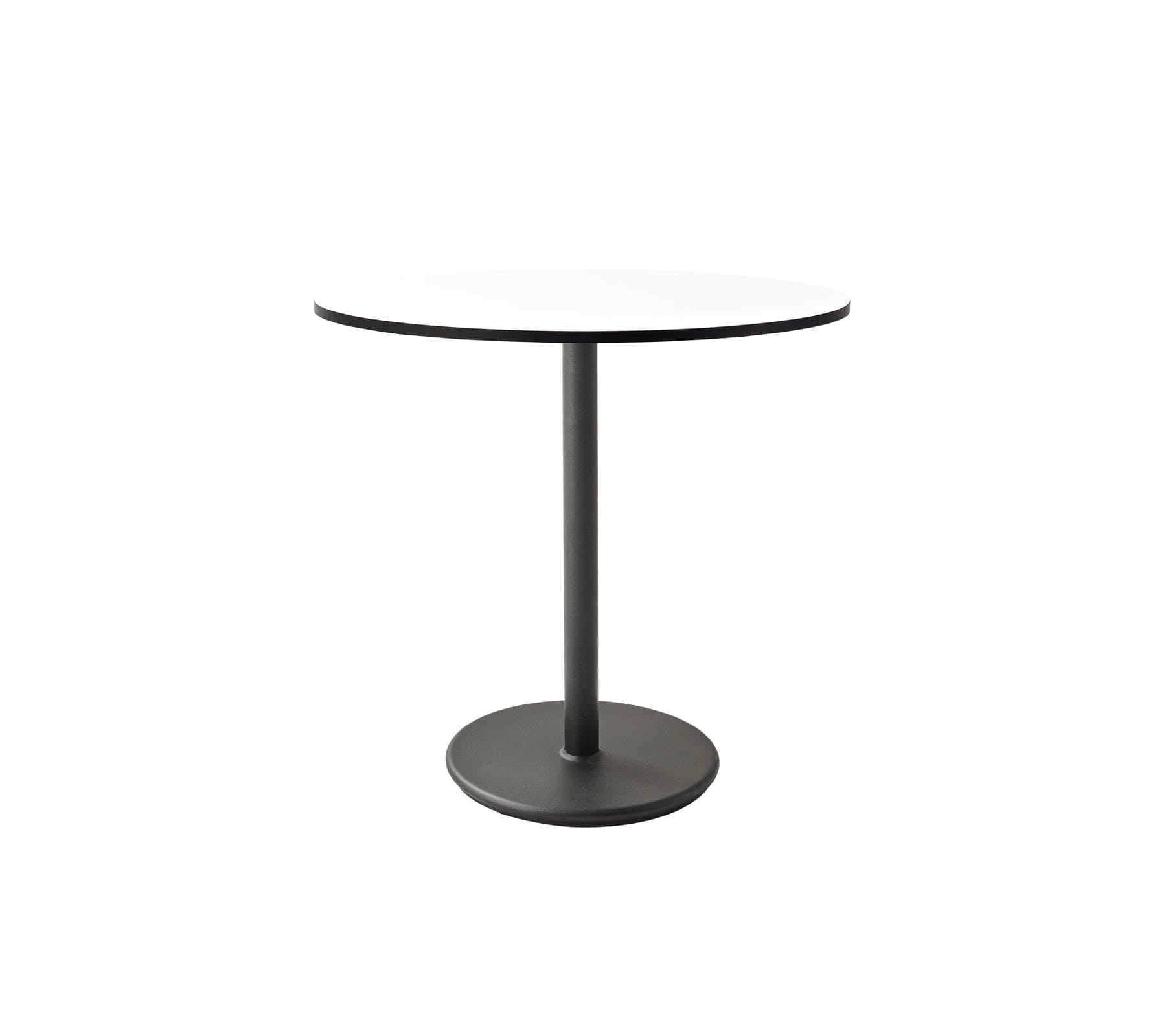 Boxhill's Go Outdoor Round Cafe Table Lava Grey Base HPL White Top 