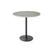 Boxhill's Go Outdoor Round Cafe Table White Aluminum And Light Grey Ceramic Top