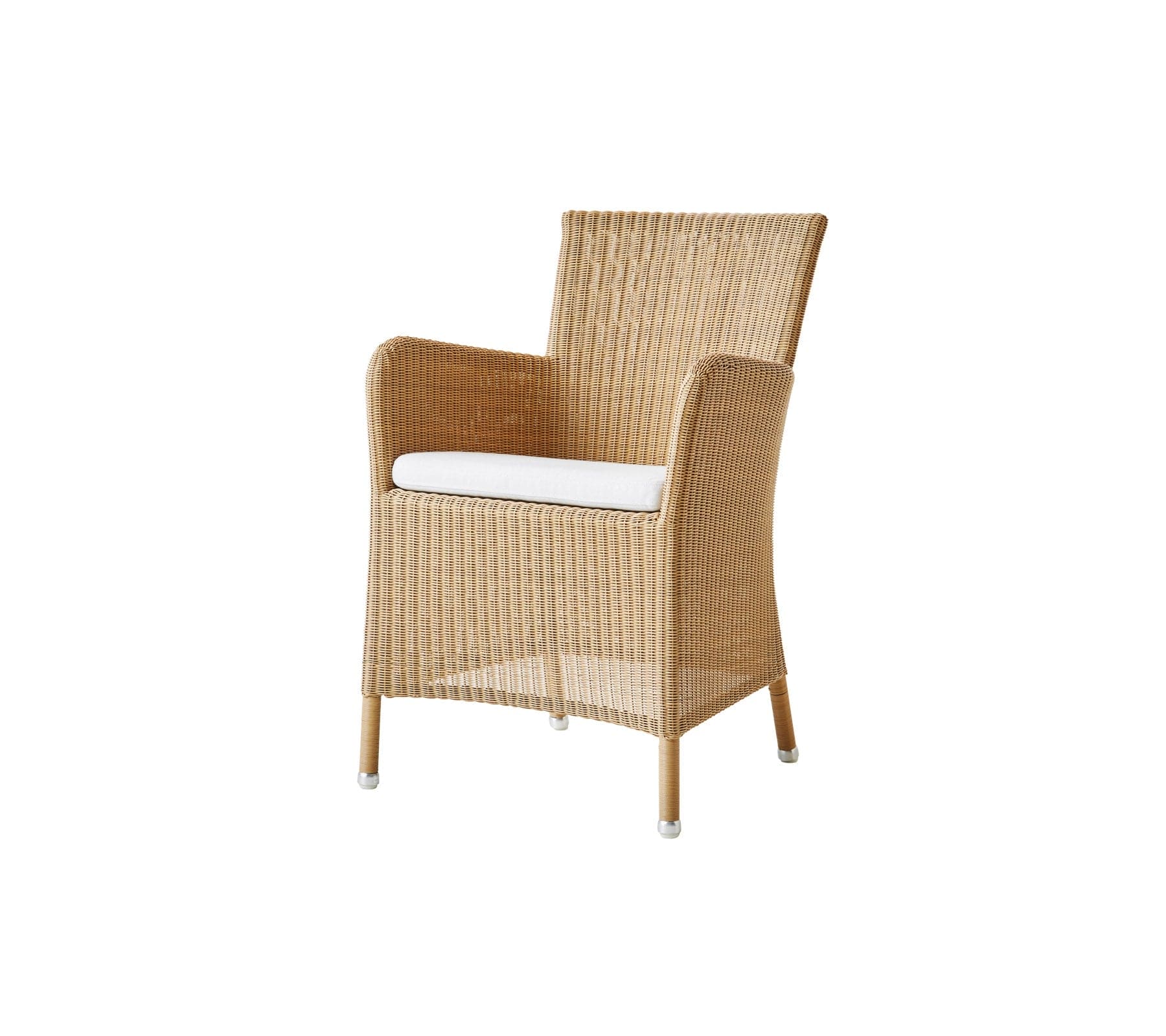 Boxhill's Hampsted Outdoor Dining Armchair Natural Weave with White Cushion