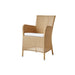 Boxhill's Hampsted Outdoor Dining Armchair Natural Weave with White Cushion