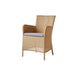Boxhill's Hampsted Outdoor Dining Armchair Natural Weave with Grey Cushion