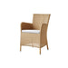 Boxhill's Hampsted Outdoor Dining Armchair Natural Weave with Light Grey Cushion