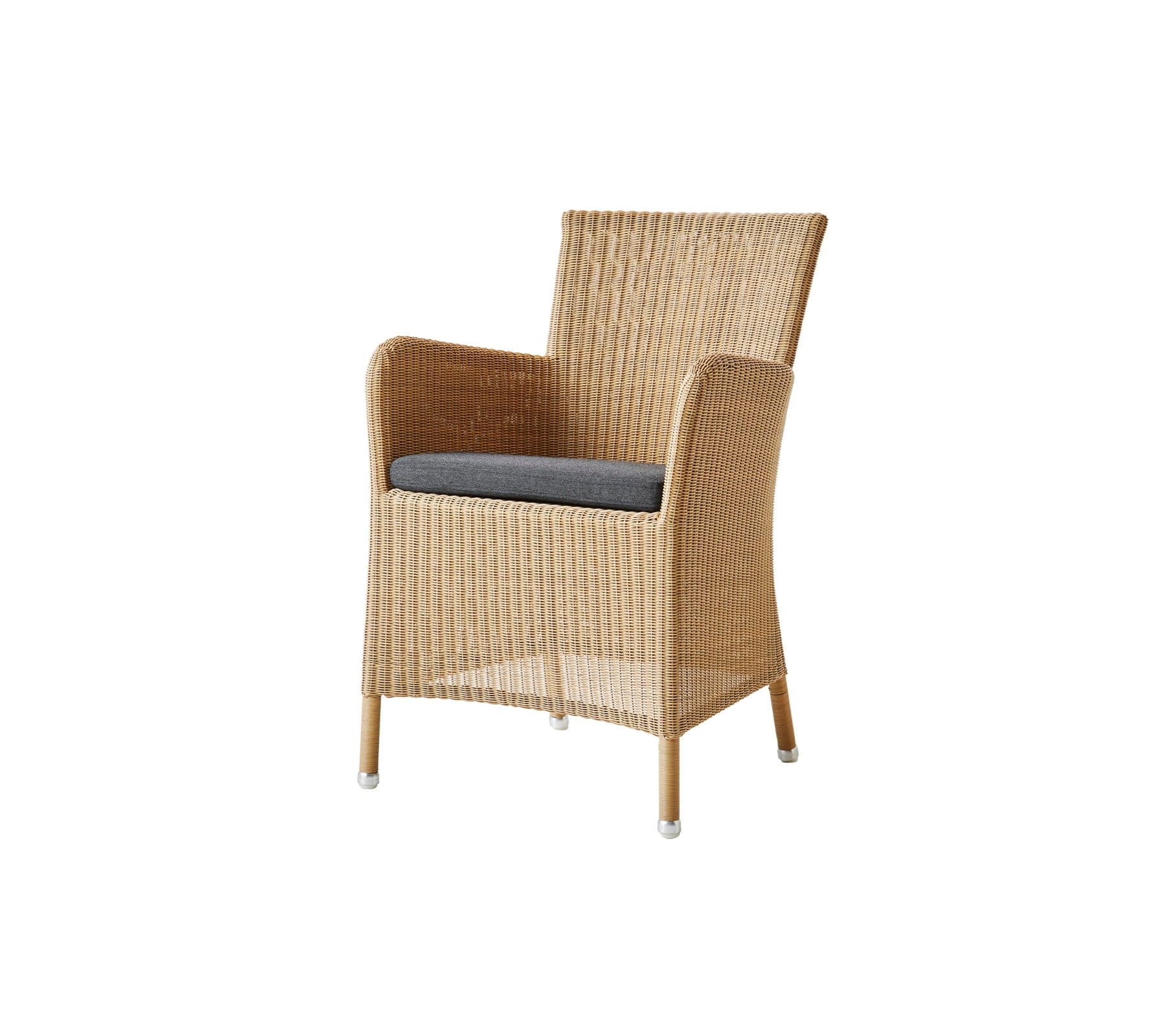 Boxhill's Hampsted Outdoor Dining Armchair Natural Weave with Black Cushion