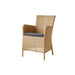 Boxhill's Hampsted Outdoor Dining Armchair Natural Weave with Black Cushion