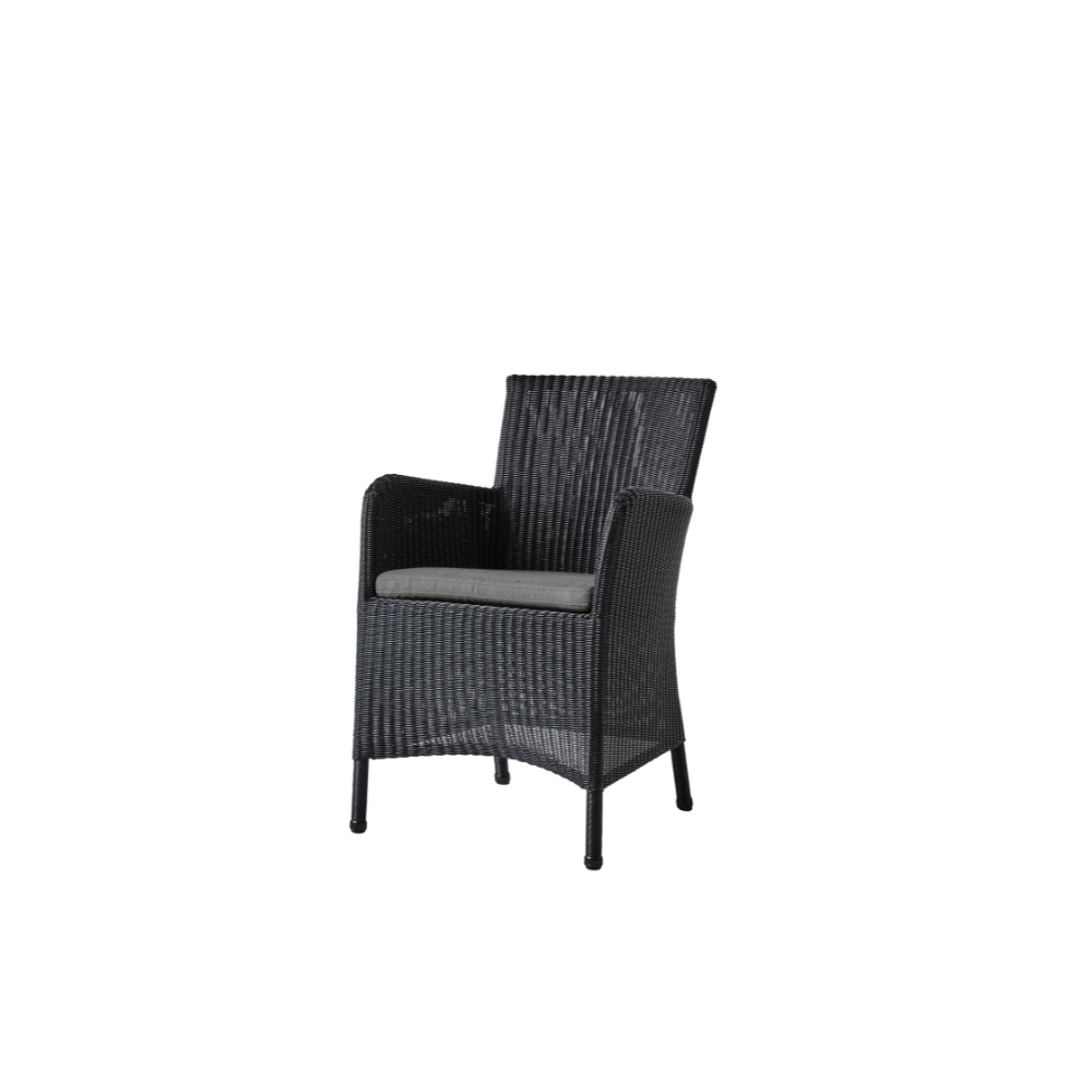 Boxhill's Hampsted Outdoor Dining Armchair Black Weave with Taupe Cushion