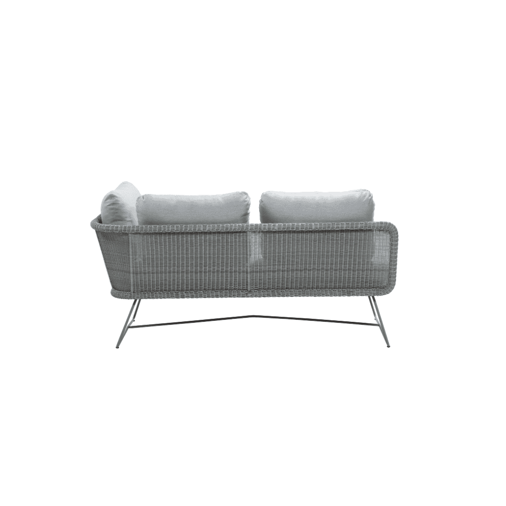 Boxhill's Horizon 2-Seater Outdoor Left Module Sofa Light Grey with Light Grey Cushion back view