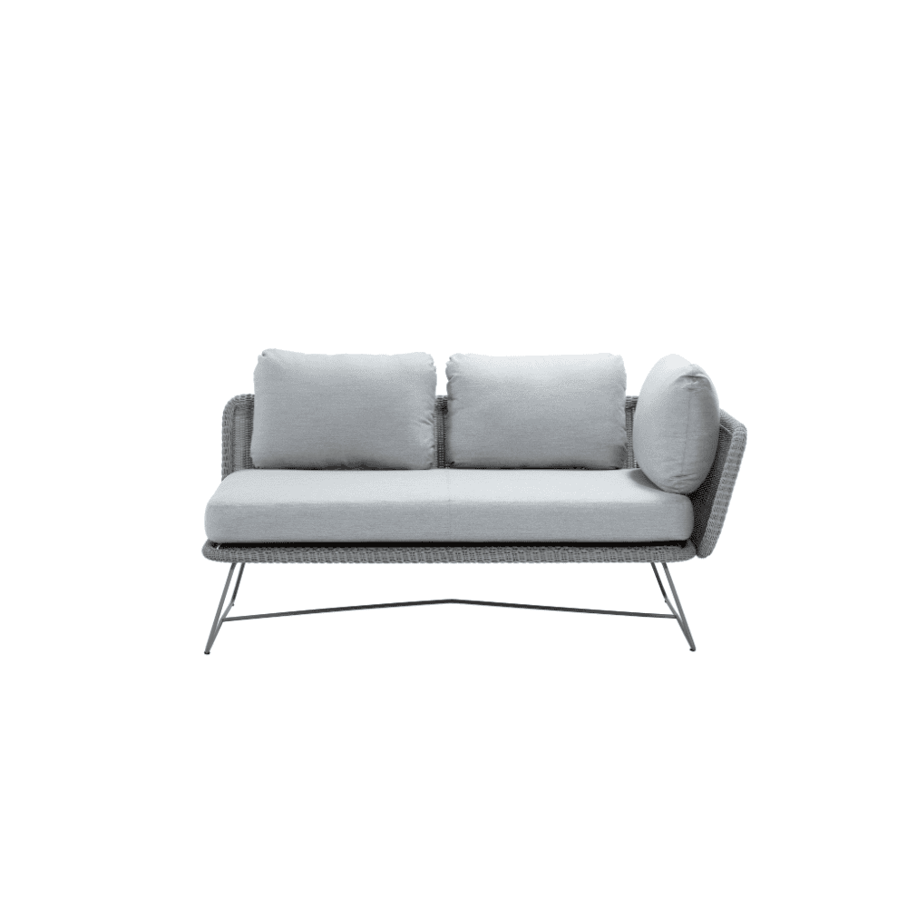 Boxhill's Horizon 2-Seater Outdoor Left Module Sofa Light Grey with Light Grey Cushion front view
