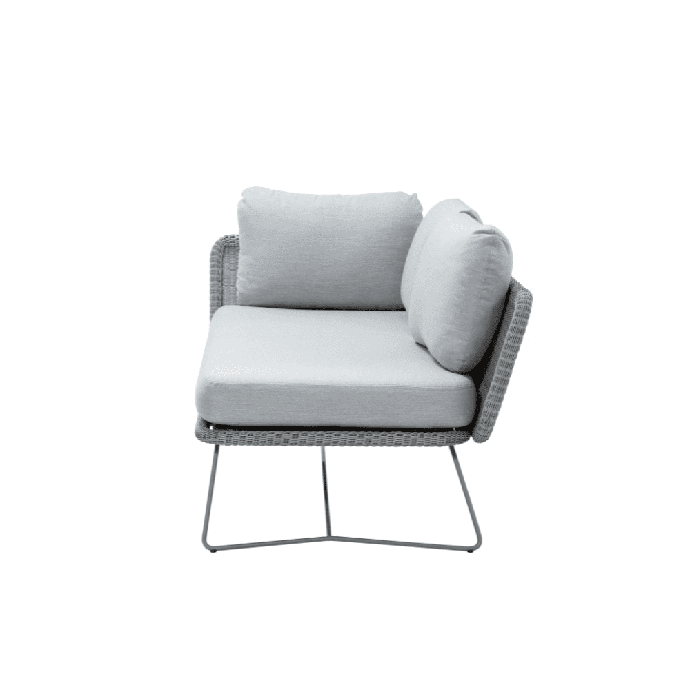  Boxhill's Horizon 2-Seater Outdoor Right Module Sofa Light Grey with Light Grey Cushion left side view