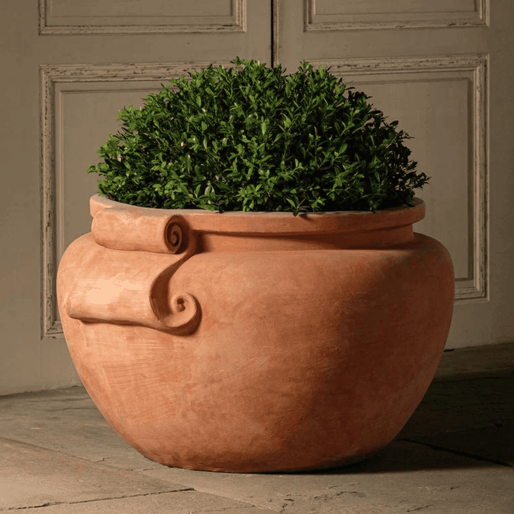 giant clay plant pots Italian Terra Cotta Cachepot Romano