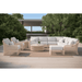 Boxhill's Kiawah Outdoor High Back Club Chair lifestyle image with Sectional Sofa and Texoma Coffee Table and Side Table