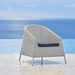 Boxhill's Kingston Outdoor Stackable Lounge Chair White Grey with Cushion lifestyle image at poolside