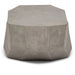 Gray textured concrete outdoor coffee table with geometric shape on a pure white background