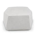 Geometric concrete outdoor coffee table with white speckled texture on a white background