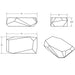 Kristal Outdoor Concrete Coffee Table dimensions