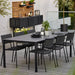 Less Aluminum Outdoor Dining Armchair Lifestyle