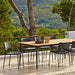 Less Aluminum Outdoor Dining Armchair Lifestyle