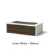 Select Finish: Linen White + Walnut