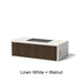 Select Finish: Linen White + Walnut