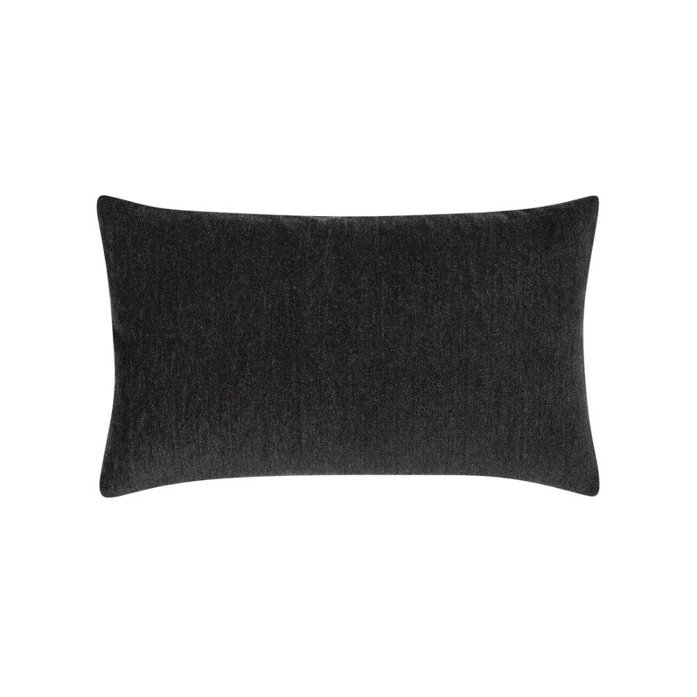 Luxe Velour Charcoal Lumbar Pillow