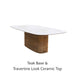 Travertine Look Ceramic & Teak Base